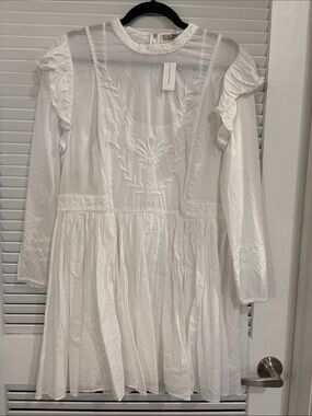 Banana Republic White Embroidered Mini Dress